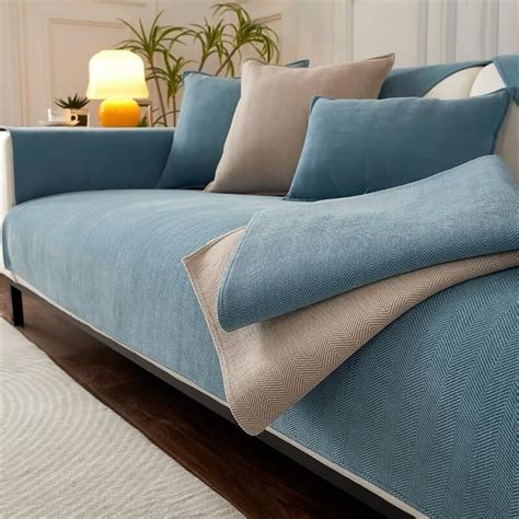 House of Quirk Sofa Covers Herringbone Chenille Fabric 1/2/3/4 Seater ...
