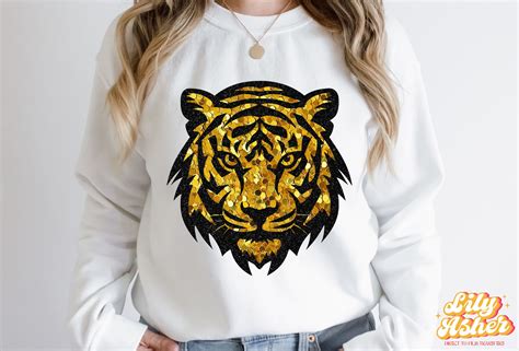 DTF GOLD TIGER SEQUIN TRANSFER - Tulsa DTF Prints