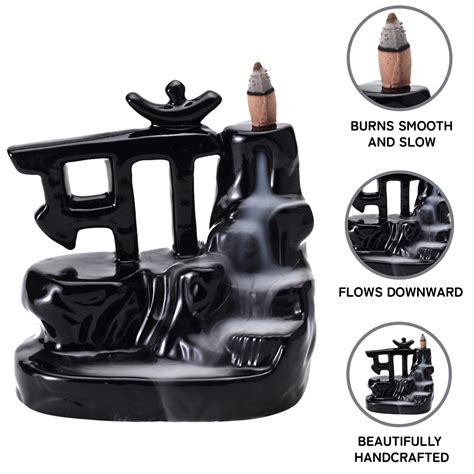 Maa Smoke Fountain Back Flow Incense Burner With 20 Incense Cones ...
