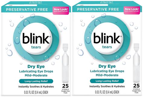 BLINK Tears Lubricating Eye Drops, Preservative-Free, 0.01 fl oz, 25 Ct ...