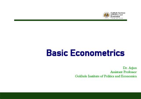 Basic Econometrics (L2) - Classical Linear Regression Model Overview ...