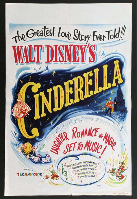Cinderella Movie Posters Cinderella", Original First Re Release