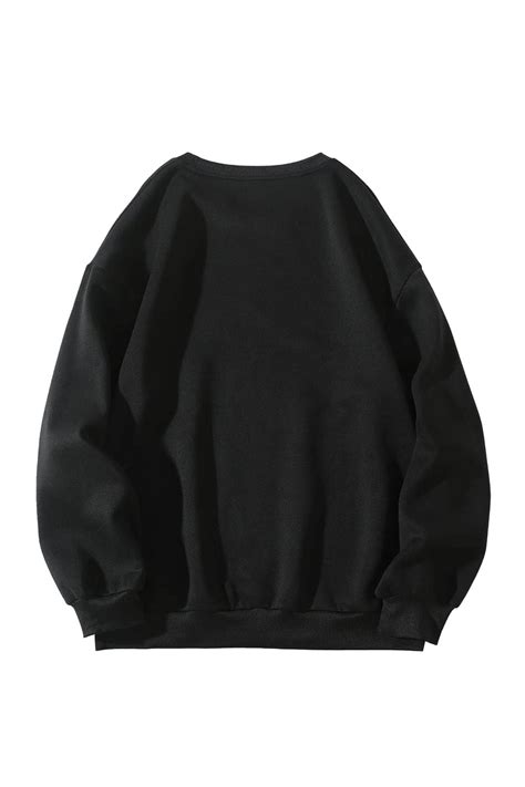 Plain Black Designed Oversized Sweatshirt – Hauntrex