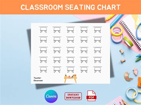 Teacher Classroom Seating Chart Template, Editable Table Planner ...