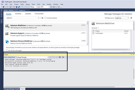 Image result for Install Selenium WebDriver in .Net