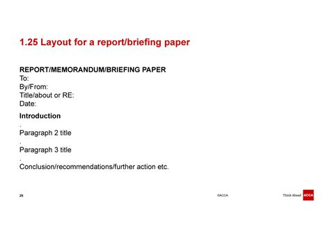 Dino formats - ©ACCA 1 Layout for a report/briefing paper REPORT ...