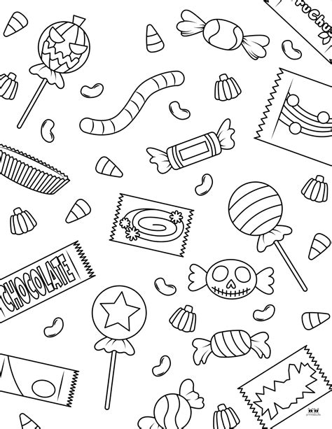 Halloween Candy Coloring Pages Printable