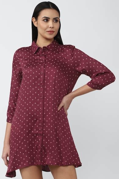 Buy Women Purple Print Thigh-Length Casual Dress Online - 771784 | Van ...