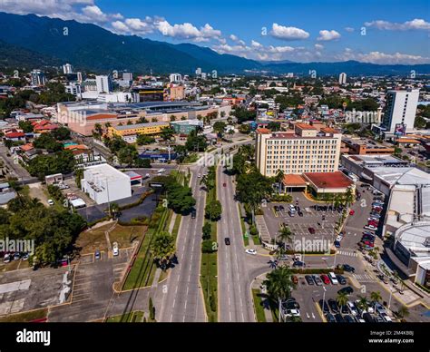 Beautiful aerial view of the City of San Salvador, capital of El ...