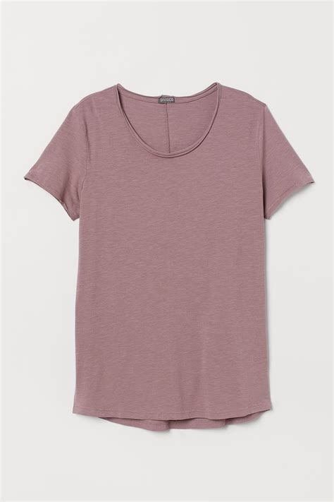 Raw-edge T-shirt - Heather - Men | H&M IN