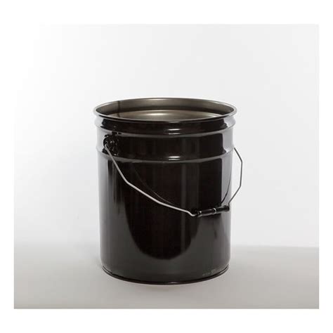 Pipeline Packaging Open Head Pail, Steel, Black, 5 gal., Lining: Rust ...