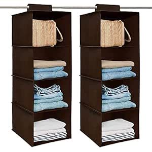 Kuber Industries 4 Shelf Closet Organizer for Wardrobe|Non-Woven ...
