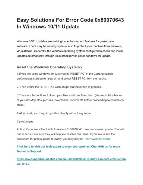 Image result for Windows Error Code 0X80070643