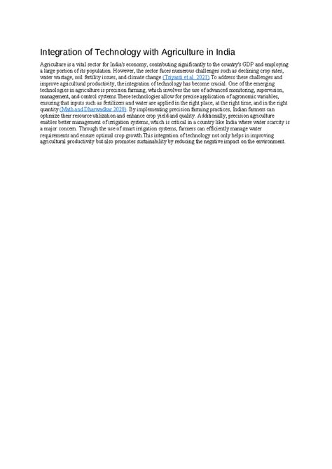 Integration of technology with agriculture in india - Integration of ...