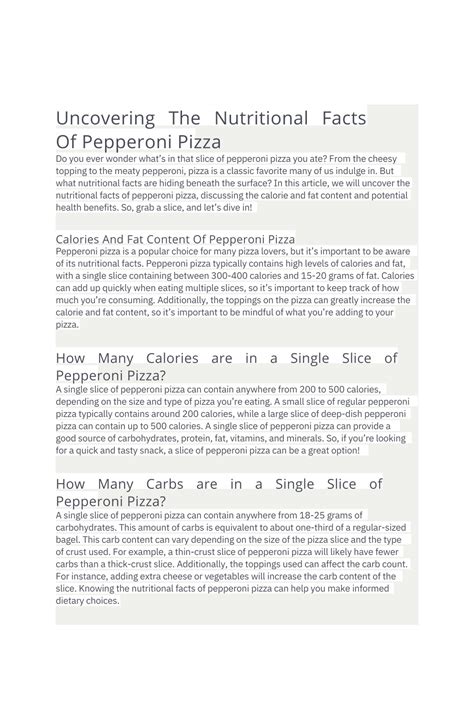 PPT - Uncovering The Nutritional Facts Of Pepperoni Pizza PowerPoint ...