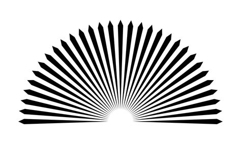 Black sunburst icon. Half circle of sun burst. Half sunburst icon ...