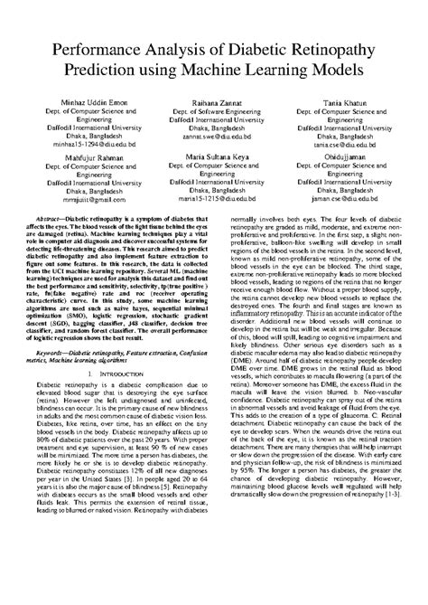 Camera View Icict-02701 - Performance Analysis of Diabetic Retinopathy ...