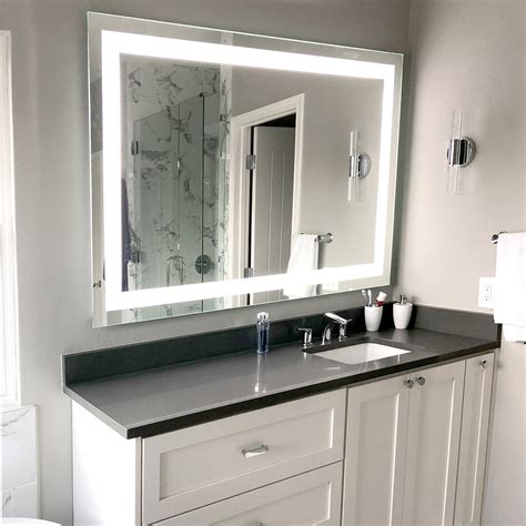 Front-Lighted LED Bathroom Vanity Mirror: 60" x 40" - Rectangular ...