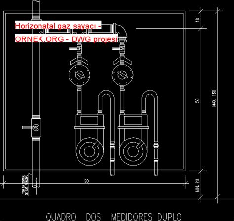 Horizonatal gaz sayacı dwg projesi - Autocad Projeler