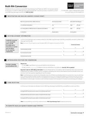 Fillable Online Roth IRA Conversion Form - Wells Fargo Advantage Funds ...