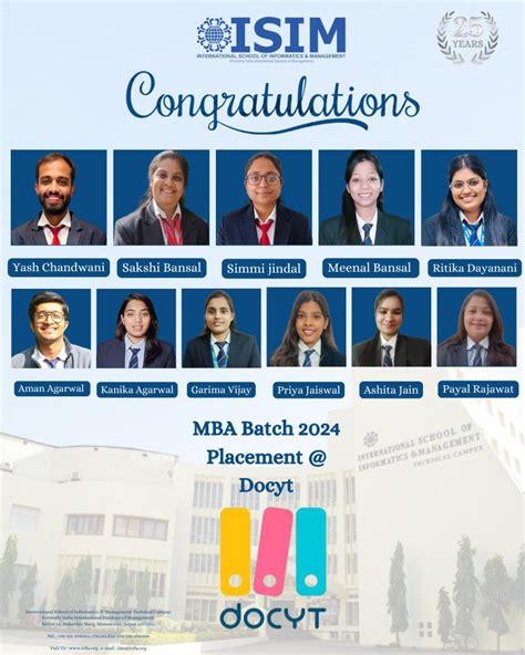 Placement at ISIM, International School of Informatics & Management ...