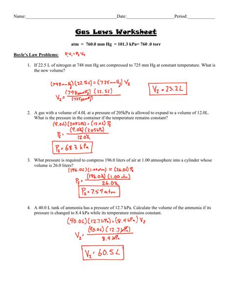 Image result for Gas Laws Practice Worksheet