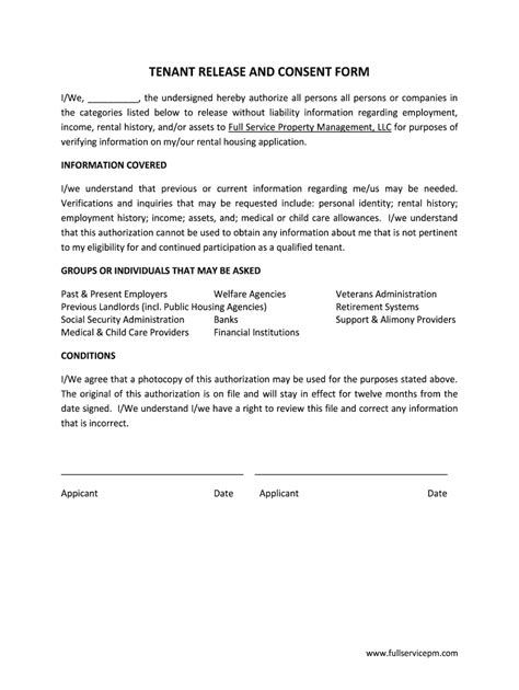 Full Service Property Management Tenant Release - Fill Out, Sign ...