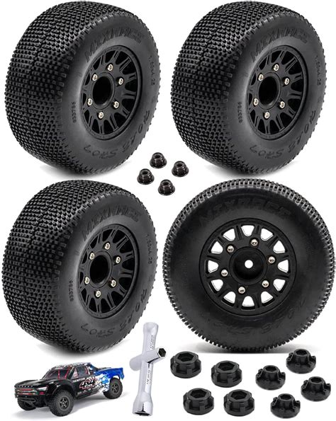 Amazon.com: RCMYou 12mm/14mm Hex Rc Truck Tires,RC Wheels Tires for 1/10 Slash 2WD 4×4,Axial ...