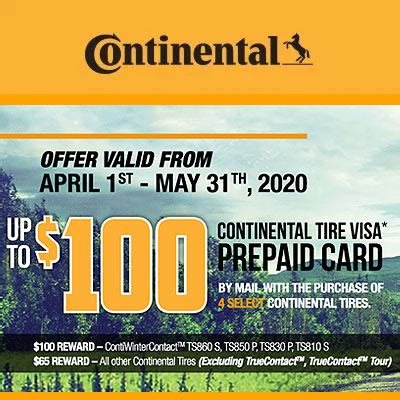 Continental Tire Spring 2020 Tire Rebates