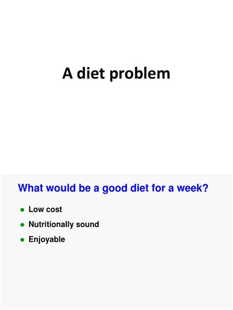 Image result for Diet Example Linear Programming