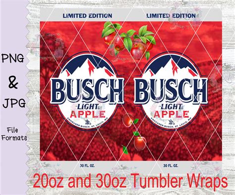 Busch Light Apple Tumbler Wrap Digital Download