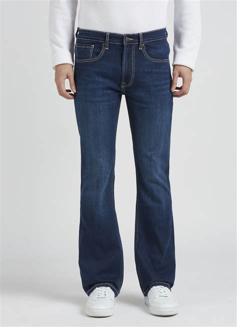 Blue Mid Rise Bootcut Jeans | Pepe Jeans India