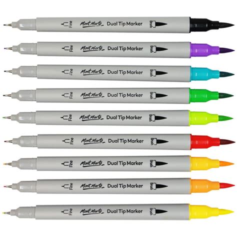 Mont Marte Dual Tip Brush & Fineliner Markers – Signature 48pc — Mango
