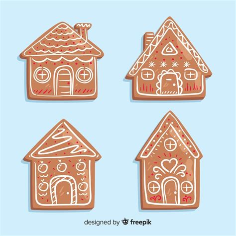 Collection maison en pain d'épice | Vecteur Gratuite