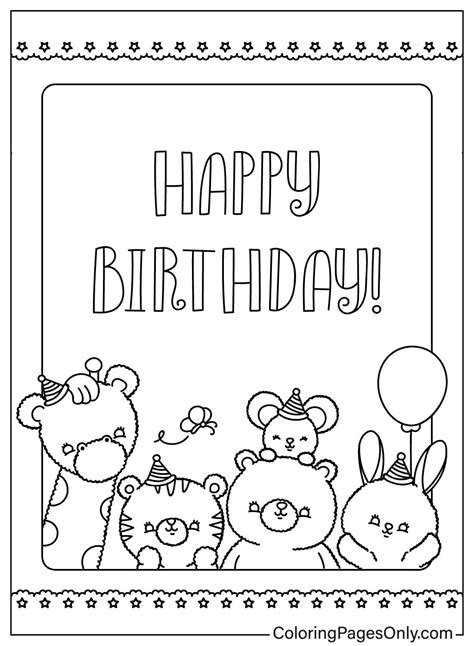 Birthday Card Coloring Page