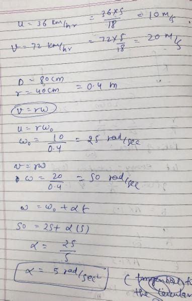 an automobile accelerated from linear speed 18 km per hour tu 144 ...