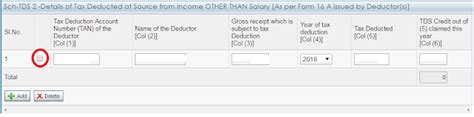 Understanding Sch TDS 2 in ITR 1 AY 2019-20