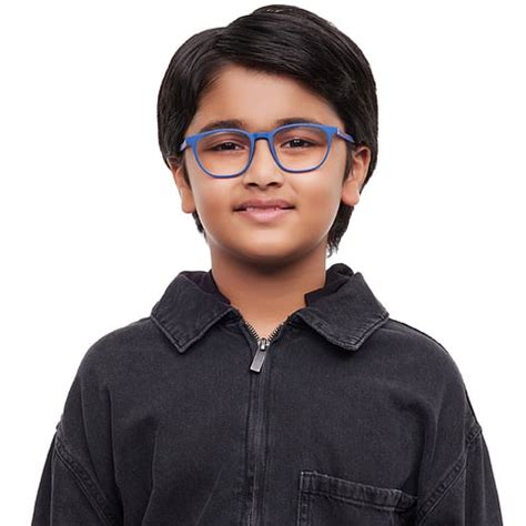 Kids Glasses: Blue Red Full Rim Rectangle Kids 8-12 yrs Hooper Super ...
