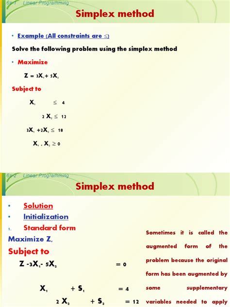 Image result for Simplex Method PDF