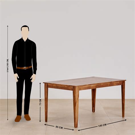 Buy Helios Amora Mango Wood 6-Seater Dining Set with Chairs - Brown ...