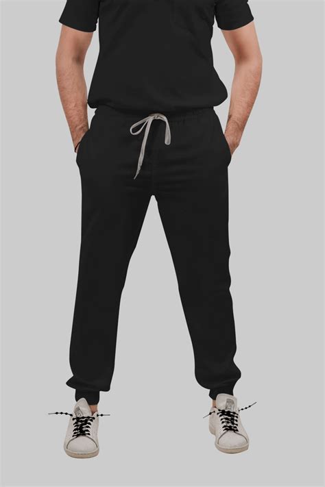 Stretchable (4Way) Female Black V-Neck With Jogger Scrub Set – The ...