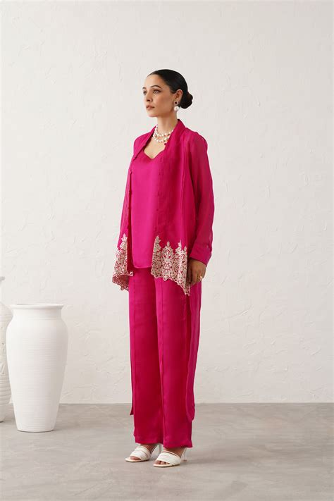 Lavanya Georgette Satin Embroidered Matching Set | Neetika Chopra