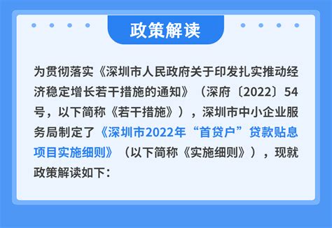 一图读懂《深圳市2022年“首贷户”贷款贴息项目实施细则》