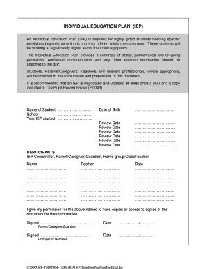 Peer Blank Typable Iep Form - Fill and Sign Printable Template Online