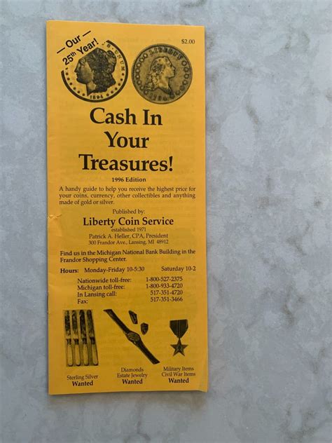 Liberty Coin Service, Lansing, MI brochure, 1996 | eBay