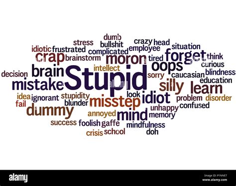 Stupid, word cloud concept on white background Stock Photo - Alamy