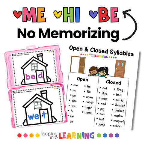 Open Closed Syllables Word Lists 的图像结果