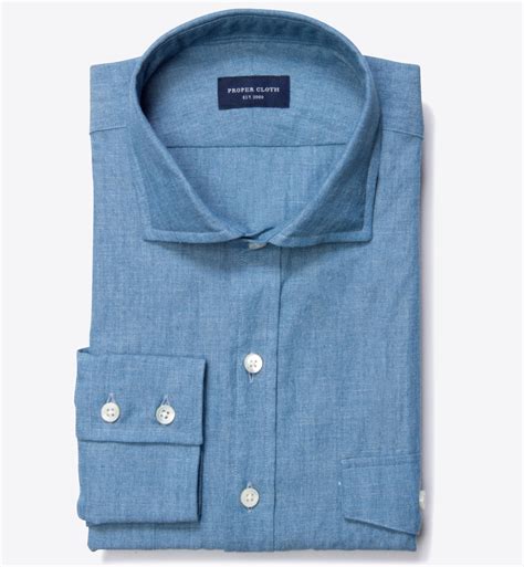 Japanese Washed Chambray Men's Dress Shirt by Proper Cloth