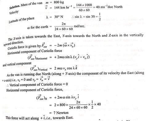 Find the magnitude and direction of coriolis force that act on a 800 kg ...