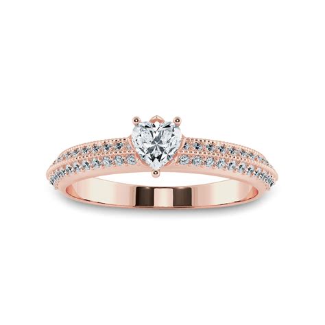 Jewelove™ Rings Women's Band only / VS I 0.30cts. Heart Cut Solitaire ...